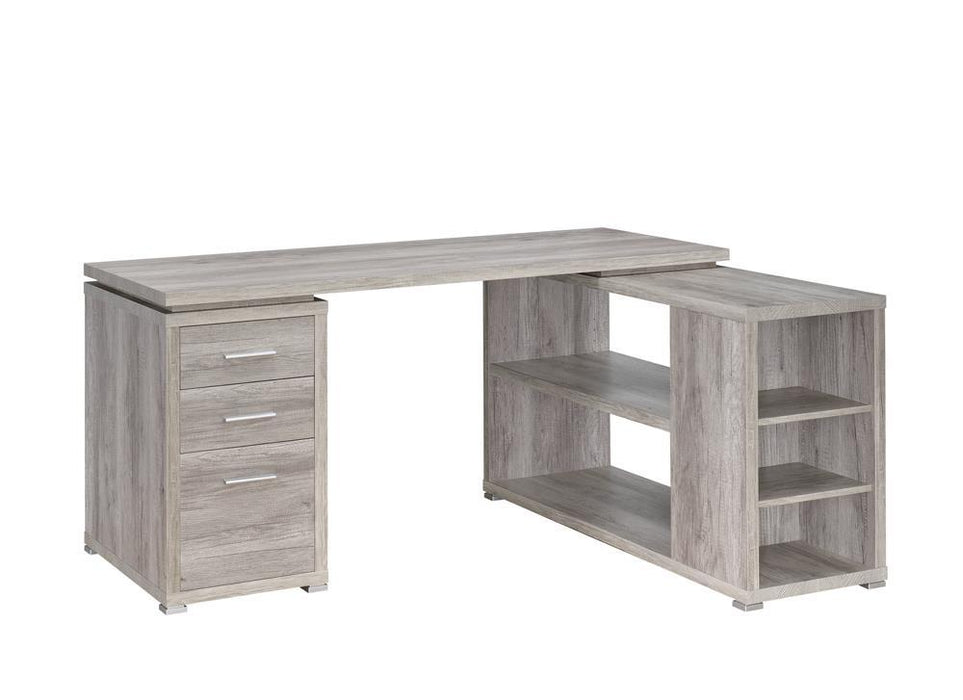 Yvette L-shape Office Desk Grey Driftwood - Tony’s Furniture Store & Linen (GA) - Multi Location