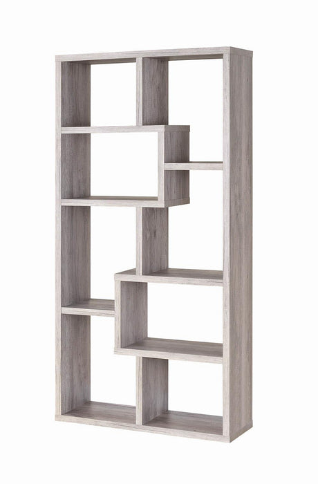 Theo 10-shelf Bookcase Grey Driftwood - Tony’s Furniture Store & Linen (GA) - Multi Location