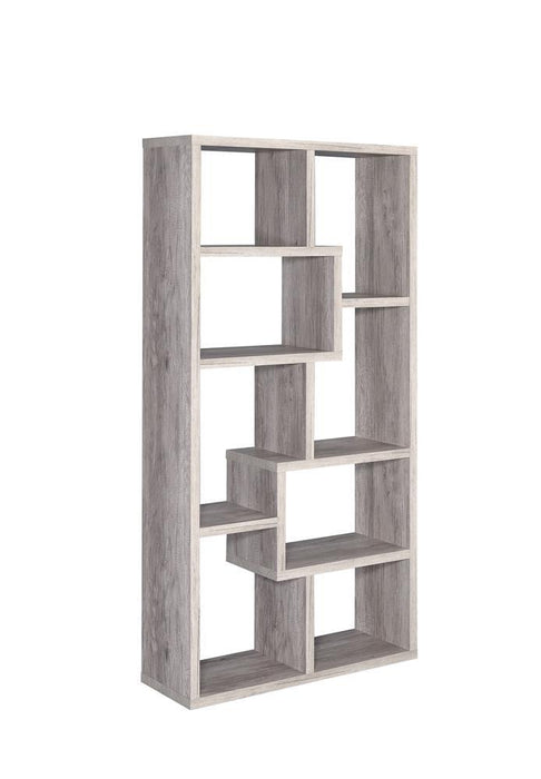 Theo 10-shelf Bookcase Grey Driftwood - Tony’s Furniture Store & Linen (GA) - Multi Location