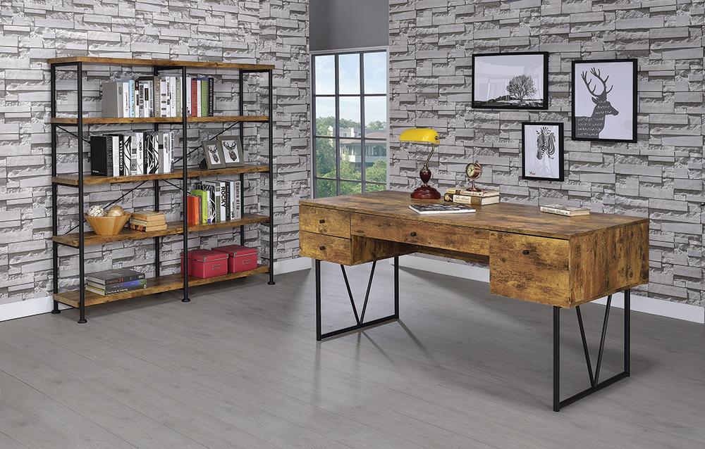 Analiese 4-shelf Open Bookcase Antique Nutmeg - Tony’s Furniture Store & Linen (GA) - Multi Location