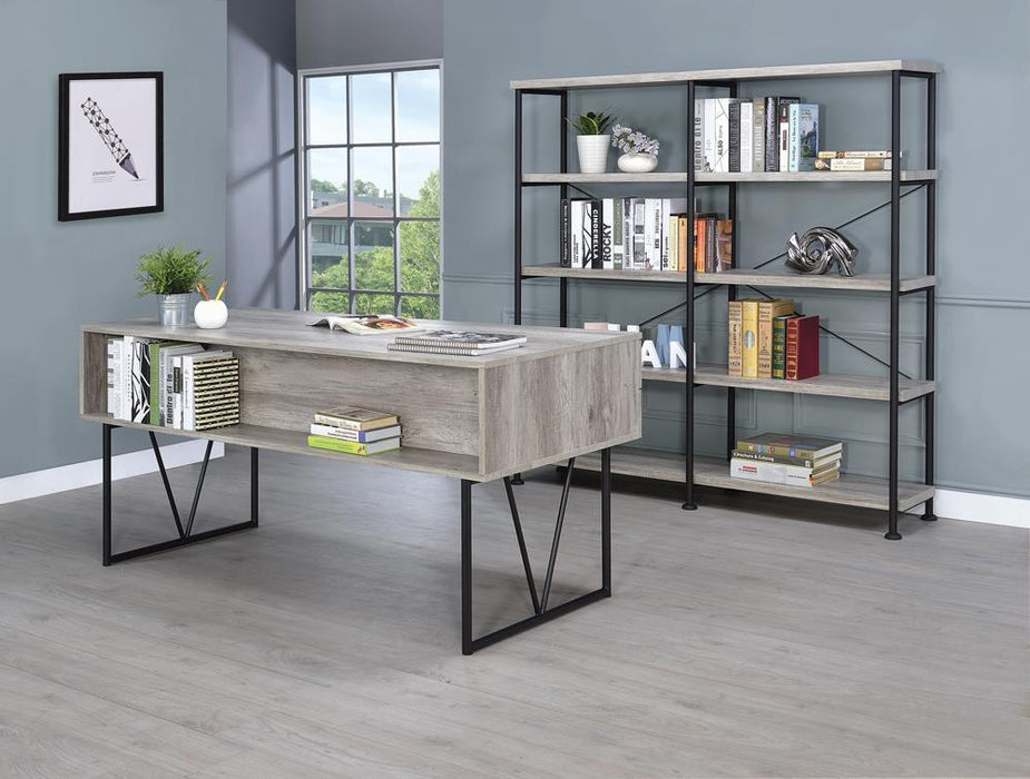 Analiese 4-shelf Open Bookcase Grey Driftwood - Tony’s Furniture Store & Linen (GA) - Multi Location