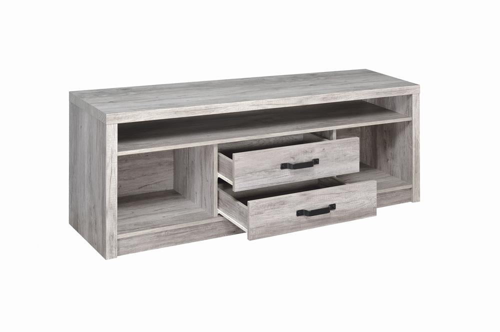 Burke 2-drawer TV Console Grey Driftwood - Tony’s Furniture Store & Linen (GA) - Multi Location
