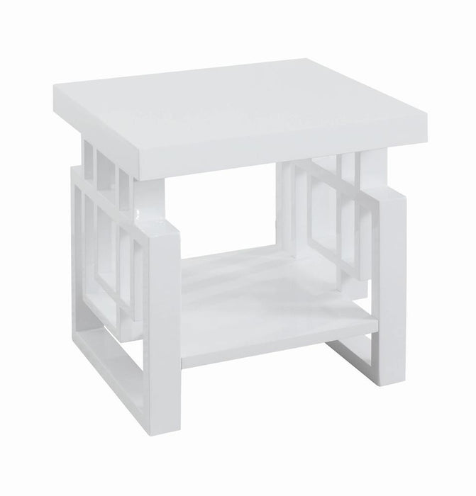 Schmitt Rectangular End Table High Glossy White - Tony’s Furniture Store & Linen (GA) - Multi Location