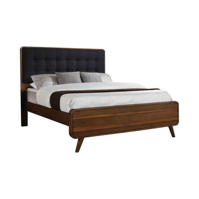 Robyn Eastern King Bed with Upholstered Headboard Dark Walnut - Tony’s Furniture Store & Linen (GA) - Multi Location