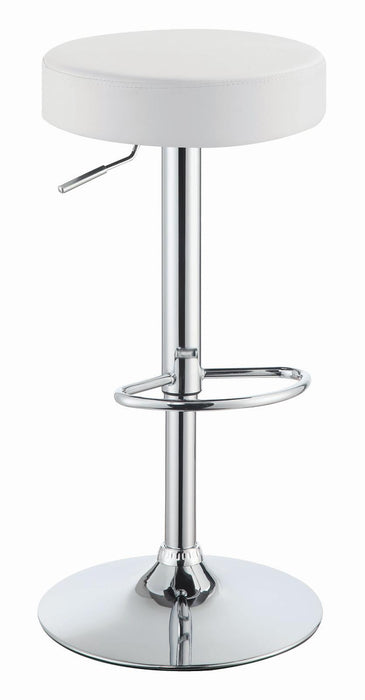 Ramses Adjustable Backless Bar Stool Chrome and White - Tony’s Furniture Store & Linen (GA) - Multi Location