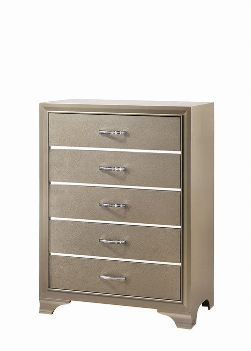 Beaumont 5-drawer Rectangular Chest Champagne - Tony’s Furniture Store & Linen (GA) - Multi Location