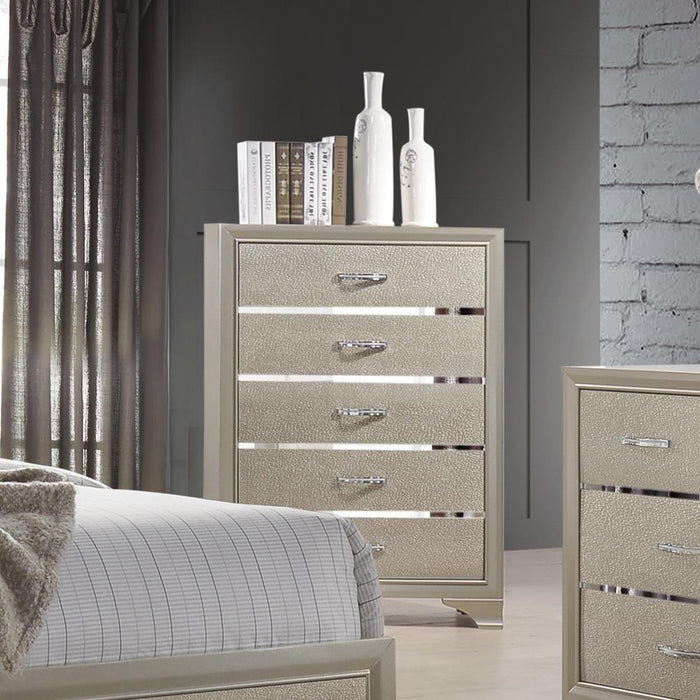 Beaumont 5-drawer Rectangular Chest Champagne - Tony’s Furniture Store & Linen (GA) - Multi Location
