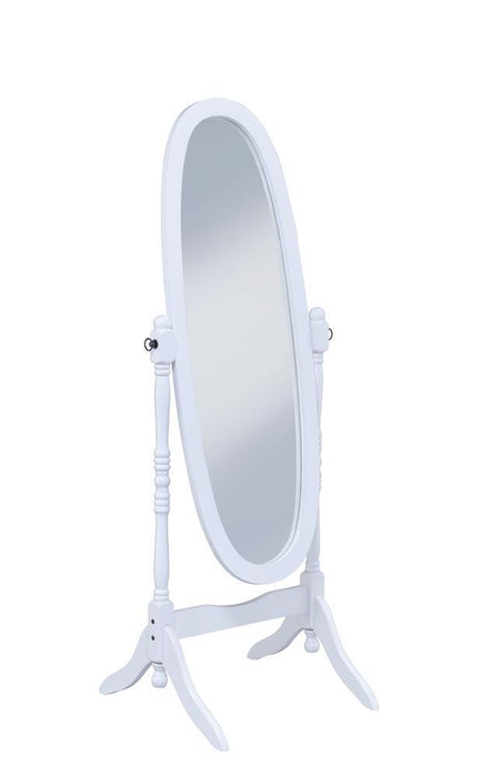 Foyet Oval Cheval Mirror White - Tony’s Furniture Store & Linen (GA) - Multi Location