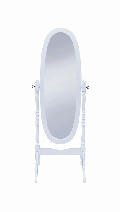 Foyet Oval Cheval Mirror White - Tony’s Furniture Store & Linen (GA) - Multi Location