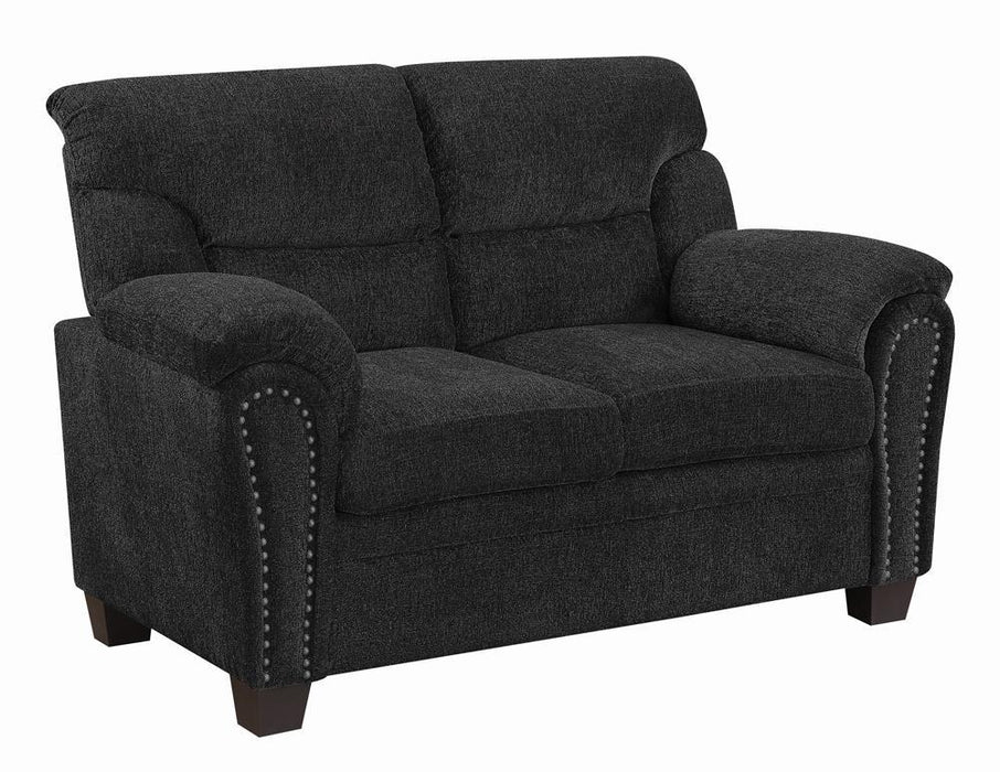 Clementine Upholstered Loveseat with Nailhead Trim Grey - Tony’s Furniture Store & Linen (GA) - Multi Location