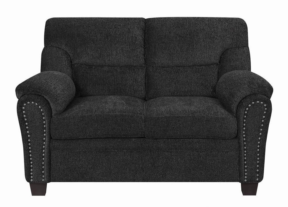 Clementine Upholstered Loveseat with Nailhead Trim Grey - Tony’s Furniture Store & Linen (GA) - Multi Location