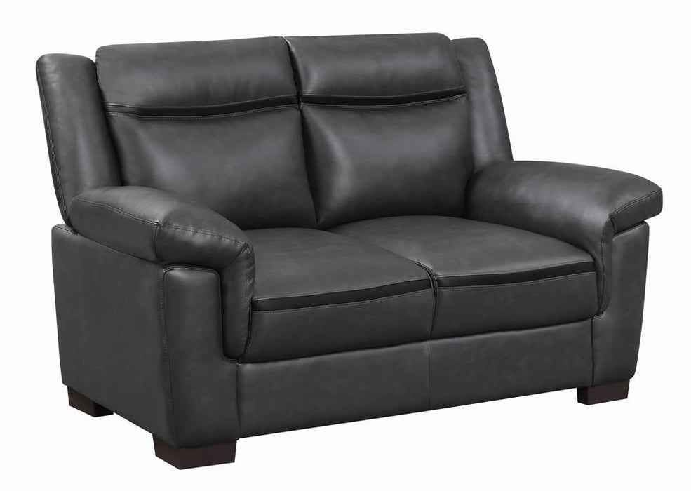 Arabella Pillow Top Upholstered Loveseat Grey - Tony’s Furniture Store & Linen (GA) - Multi Location