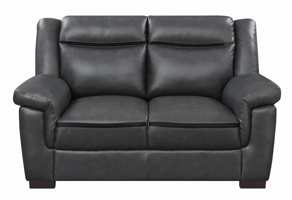 Arabella Pillow Top Upholstered Loveseat Grey - Tony’s Furniture Store & Linen (GA) - Multi Location