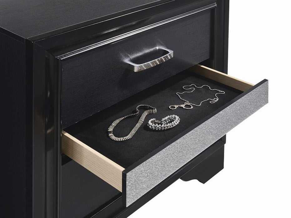 Miranda 2-drawer Nightstand Tray Black - Tony’s Furniture Store & Linen (GA) - Multi Location