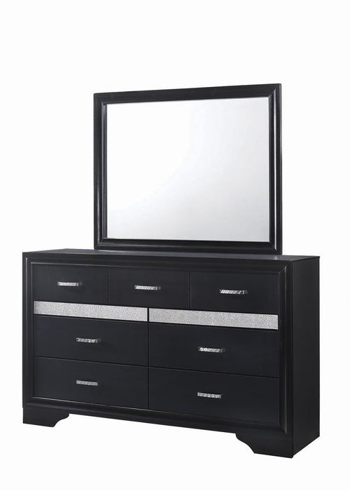 Miranda 7-drawer Dresser Black and Rhinestone - Tony’s Furniture Store & Linen (GA) - Multi Location