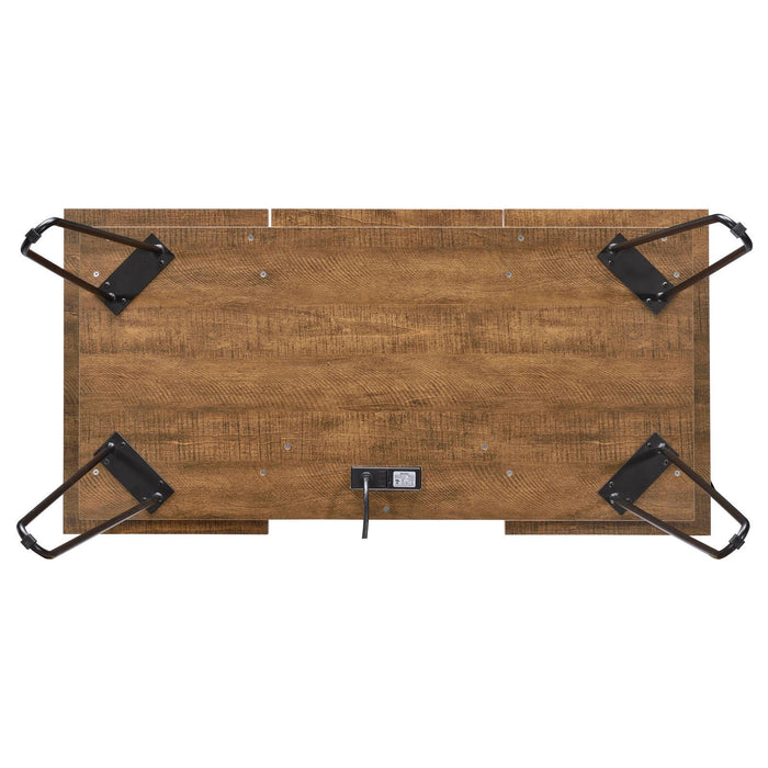 Sheeran Writing Desk with 4 Hidden Storages Rustic Amber - Tony’s Furniture Store & Linen (GA) - Multi Location