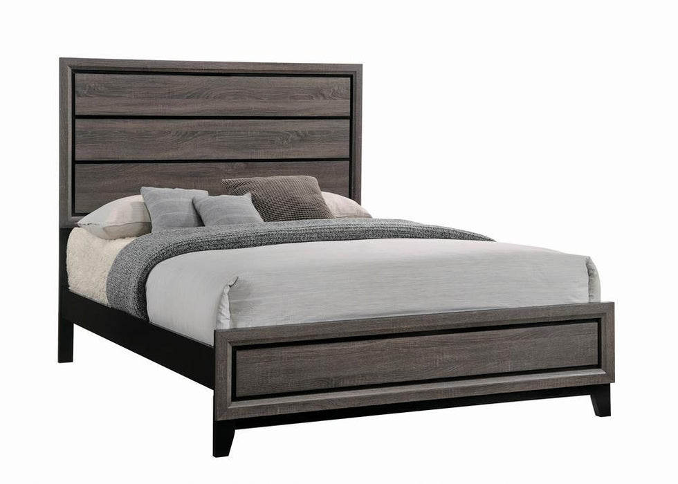 Watson Queen Bed Grey Oak and Black - Tony’s Furniture Store & Linen (GA) - Multi Location