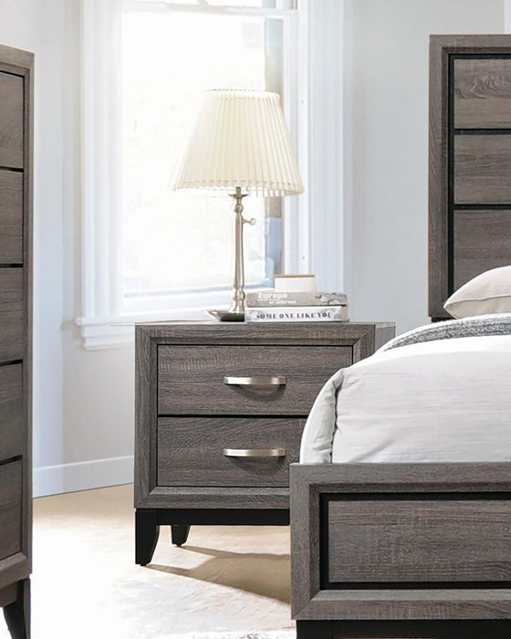 Watson 2-drawer Nightstand Grey Oak and Black - Tony’s Furniture Store & Linen (GA) - Multi Location