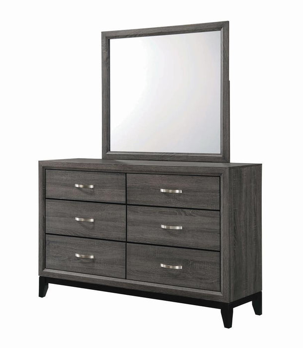 Watson 6-drawer Dresser Grey Oak and Black - Tony’s Furniture Store & Linen (GA) - Multi Location