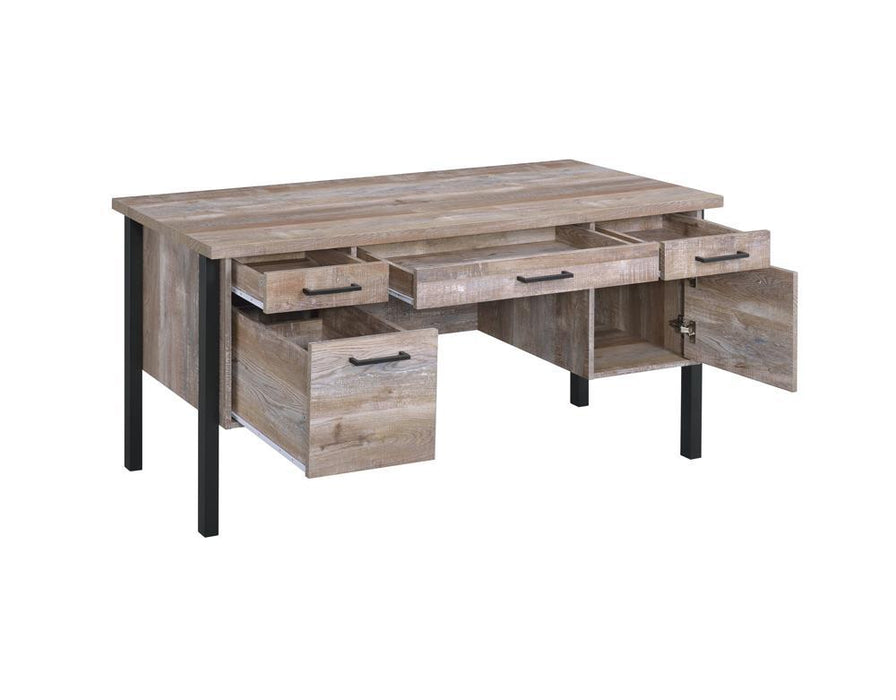 Samson 4-drawer Office Desk Weathered Oak - Tony’s Furniture Store & Linen (GA) - Multi Location