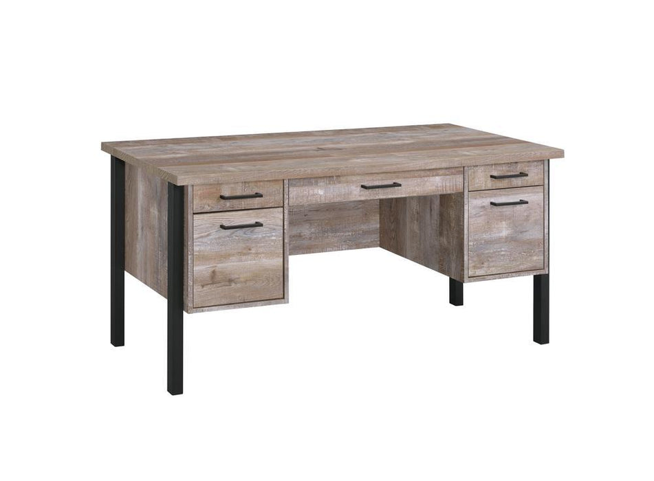 Samson 4-drawer Office Desk Weathered Oak - Tony’s Furniture Store & Linen (GA) - Multi Location