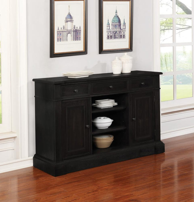 Phelps 2-door Rectangular Server Antique Noir - Tony’s Furniture Store & Linen (GA) - Multi Location