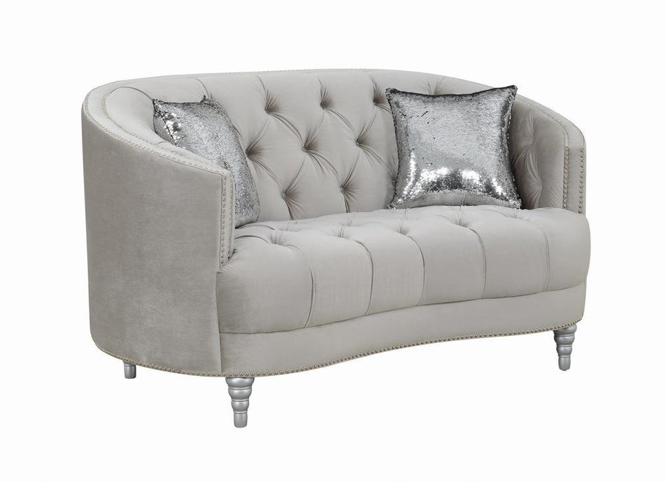 Avonlea Sloped Arm Tufted Loveseat Grey - Tony’s Furniture Store & Linen (GA) - Multi Location