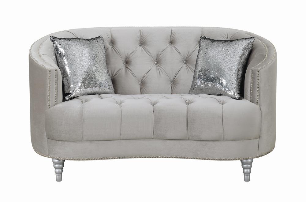 Avonlea Sloped Arm Tufted Loveseat Grey - Tony’s Furniture Store & Linen (GA) - Multi Location