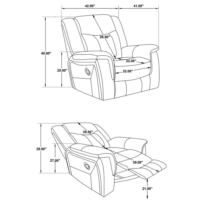 Conrad Upholstered Motion Glider Recliner Grey - Tony’s Furniture Store & Linen (GA) - Multi Location