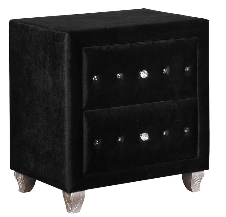 Deanna 2-drawer Rectangular Nightstand Black - Tony’s Furniture Store & Linen (GA) - Multi Location