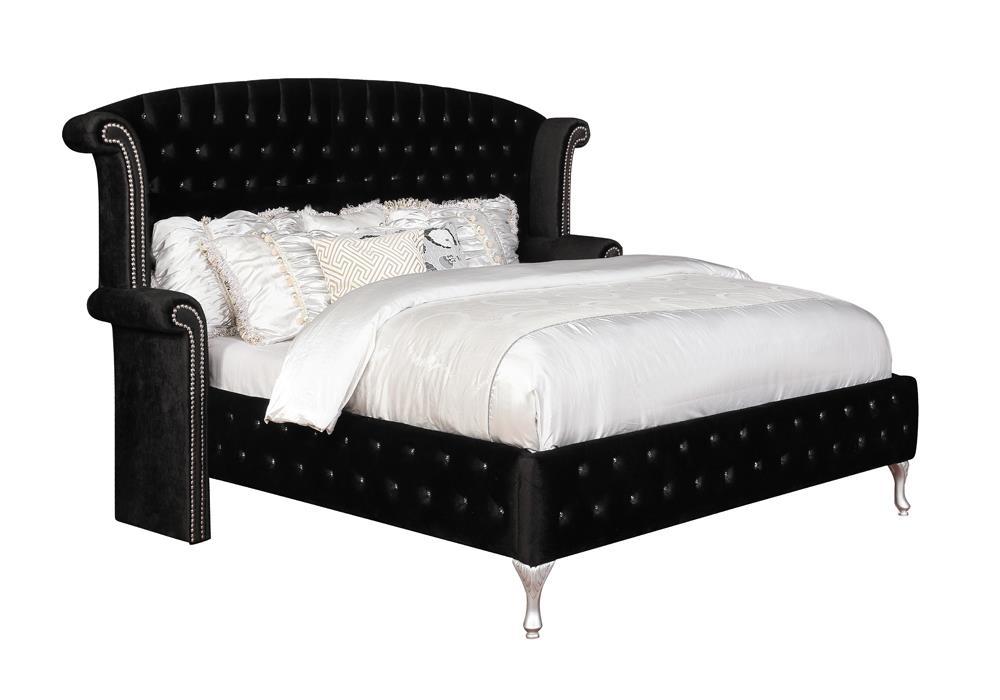 Deanna Eastern King Tufted Upholstered Bed Black - Tony’s Furniture Store & Linen (GA) - Multi Location