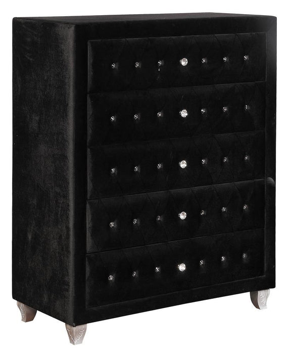 Deanna Deanna 5-drawer Rectangular Chest Black - Tony’s Furniture Store & Linen (GA) - Multi Location