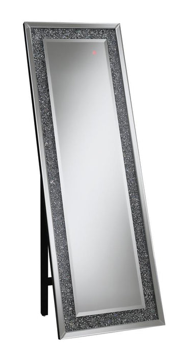 Carisi Rectangular Standing Mirror with LED Lighting Silver - Tony’s Furniture Store & Linen (GA) - Multi Location