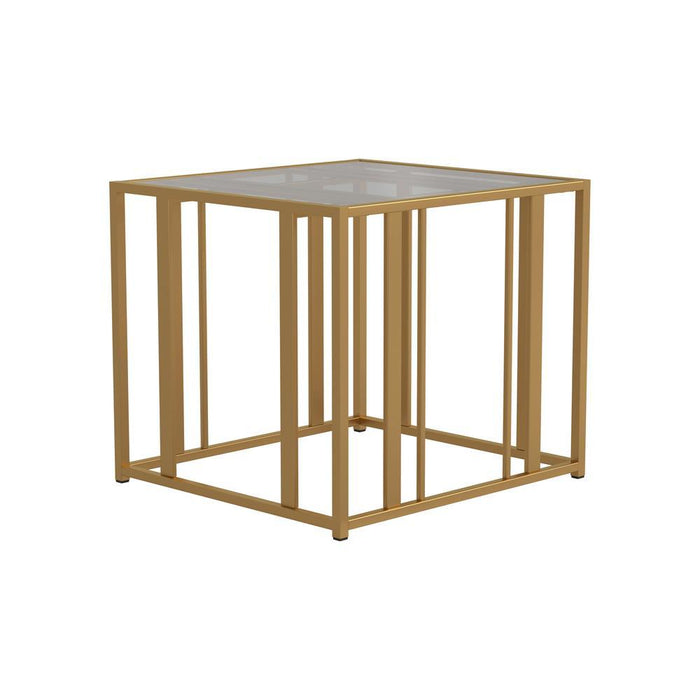 Adri Metal Frame End Table Matte Brass - Tony’s Furniture Store & Linen (GA) - Multi Location