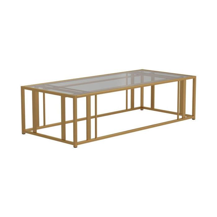 Adri Metal Frame Coffee Table Matte Brass - Tony’s Furniture Store & Linen (GA) - Multi Location