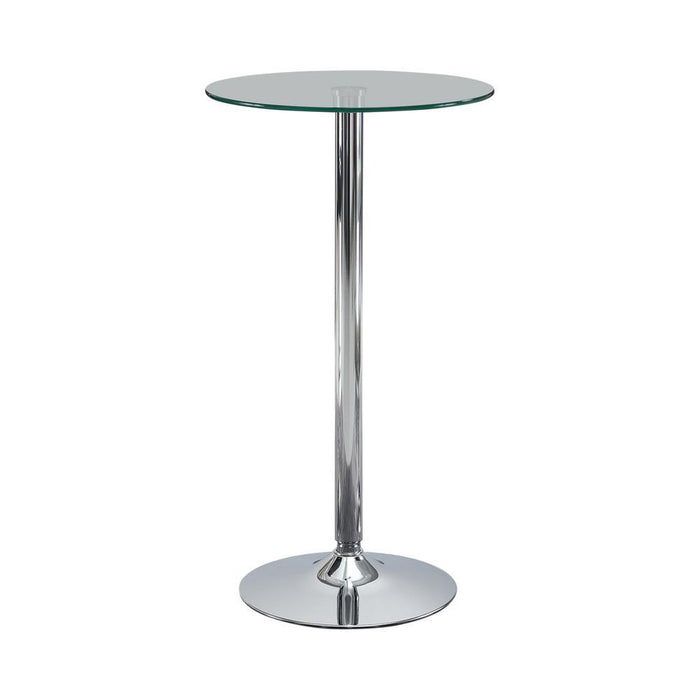 Abiline Glass Top Round Bar Table Chrome - Tony’s Furniture Store & Linen (GA) - Multi Location