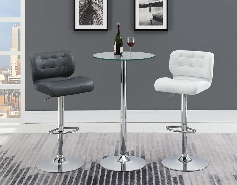 Abiline Glass Top Round Bar Table Chrome - Tony’s Furniture Store & Linen (GA) - Multi Location