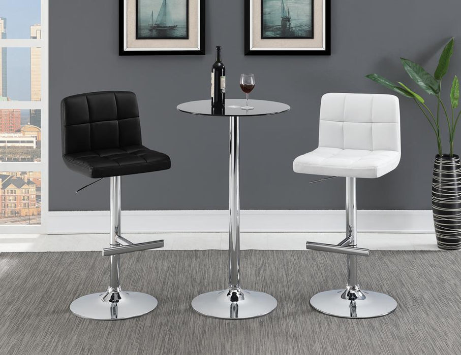 Lenny Adjustable Bar Stools Chrome and White (Set of 2) - Tony’s Furniture Store & Linen (GA) - Multi Location