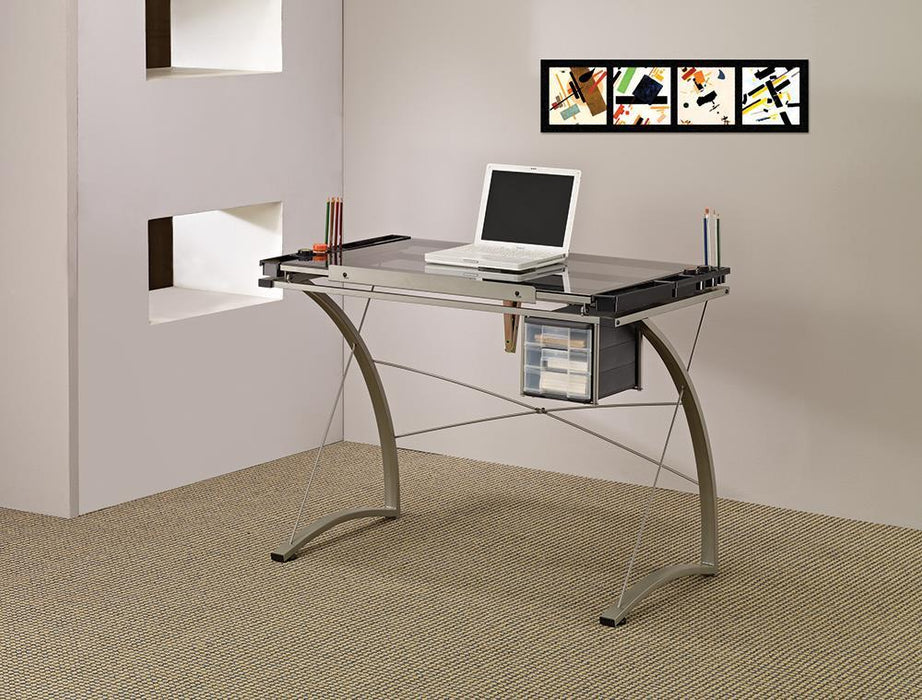 Melo 3-Drawer Drafting Desk Champagne - Tony’s Furniture Store & Linen (GA) - Multi Location