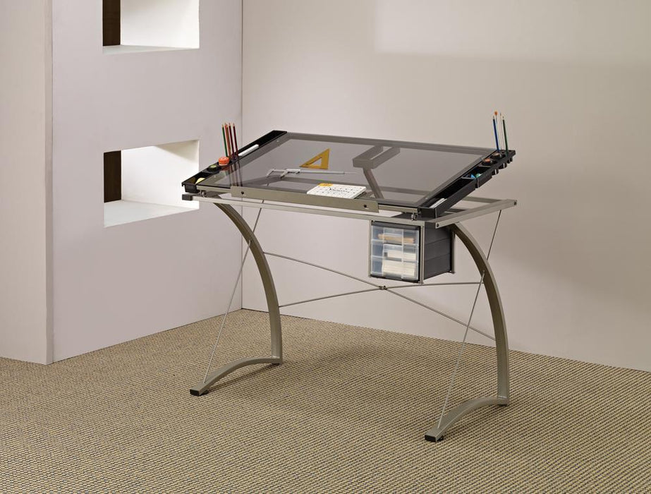 Melo 3-Drawer Drafting Desk Champagne - Tony’s Furniture Store & Linen (GA) - Multi Location