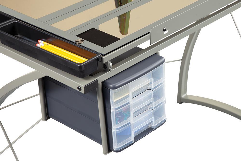 Melo 3-Drawer Drafting Desk Champagne - Tony’s Furniture Store & Linen (GA) - Multi Location