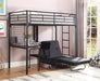 Jenner Twin Futon Workstation Loft Bed Black - Tony’s Furniture Store & Linen (GA) - Multi Location