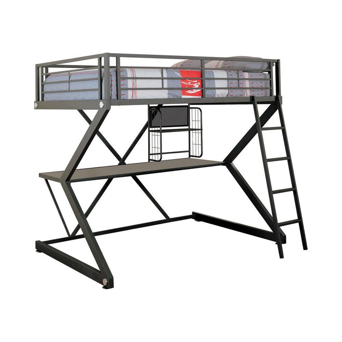 Parkview Full Workstation Loft Bed Black - Tony’s Furniture Store & Linen (GA) - Multi Location