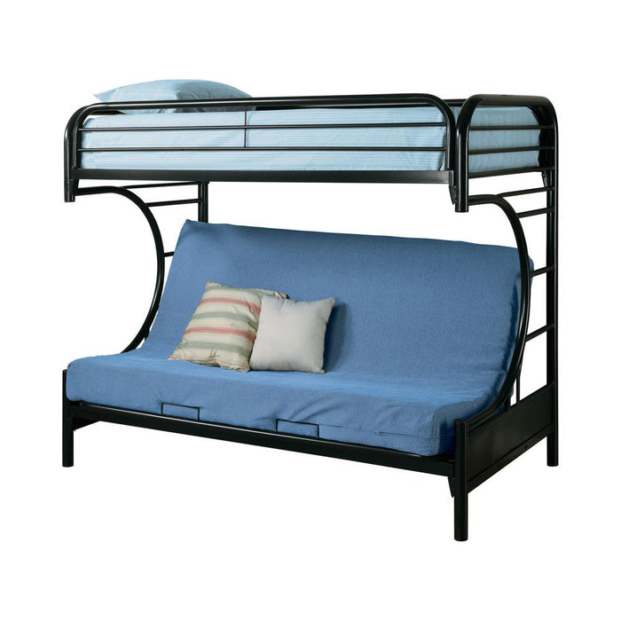 Montgomery Twin Over Futon Bunk Bed Glossy Black - Tony’s Furniture Store & Linen (GA) - Multi Location