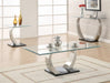 Pruitt Glass Top End Table Clear and Satin - Tony’s Furniture Store & Linen (GA) - Multi Location