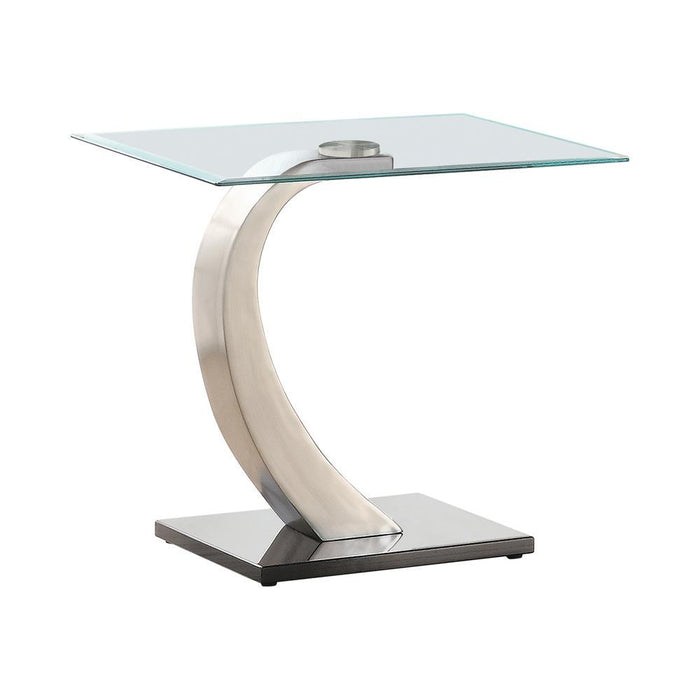 Pruitt Glass Top End Table Clear and Satin - Tony’s Furniture Store & Linen (GA) - Multi Location