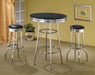 Theodore Round Bar Table Black and Chrome - Tony’s Furniture Store & Linen (GA) - Multi Location