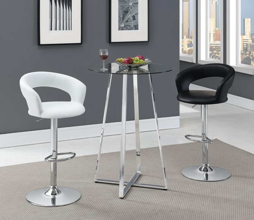 Barraza 29" Adjustable Height Bar Stool Black and Chrome - Tony’s Furniture Store & Linen (GA) - Multi Location