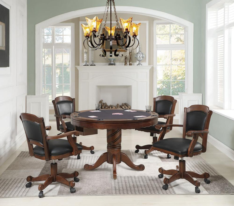 Turk 3-in-1 Round Pedestal Game Table Tobacco - Tony’s Furniture Store & Linen (GA) - Multi Location