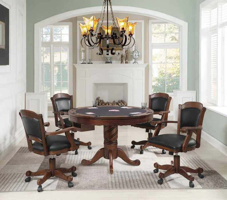 Turk Game Chair with Casters Black and Tobacco - Tony’s Furniture Store & Linen (GA) - Multi Location